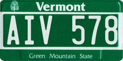 VT license plate AIV578