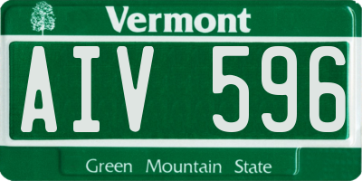 VT license plate AIV596
