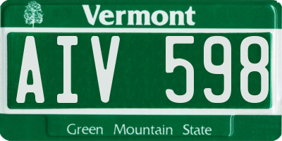 VT license plate AIV598