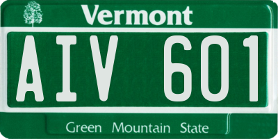 VT license plate AIV601