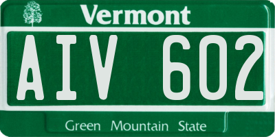 VT license plate AIV602