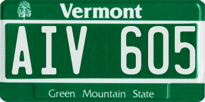 VT license plate AIV605