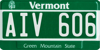 VT license plate AIV606