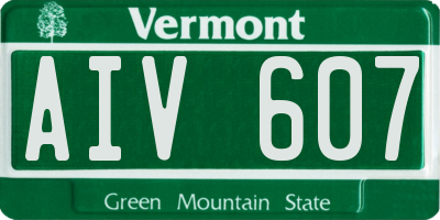 VT license plate AIV607