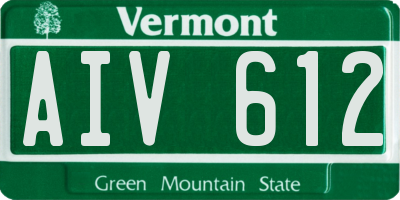 VT license plate AIV612