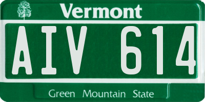 VT license plate AIV614