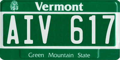 VT license plate AIV617