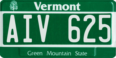 VT license plate AIV625