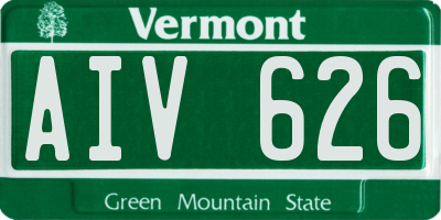 VT license plate AIV626