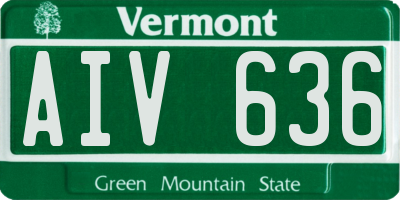 VT license plate AIV636