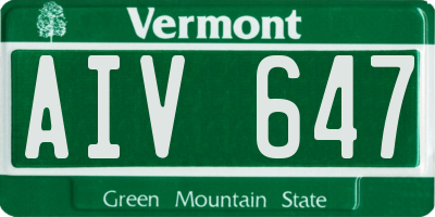 VT license plate AIV647