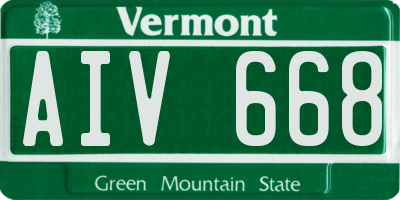 VT license plate AIV668