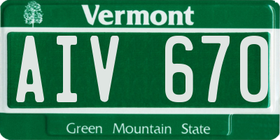 VT license plate AIV670