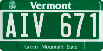 VT license plate AIV671