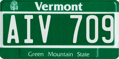 VT license plate AIV709