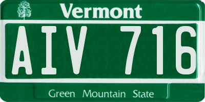 VT license plate AIV716