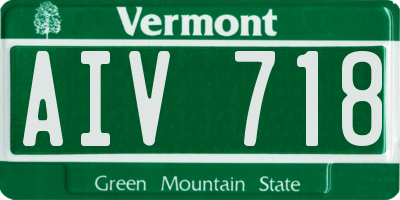 VT license plate AIV718