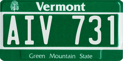 VT license plate AIV731