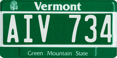 VT license plate AIV734