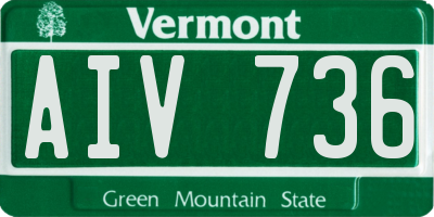 VT license plate AIV736
