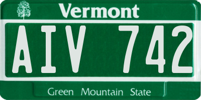 VT license plate AIV742