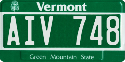 VT license plate AIV748