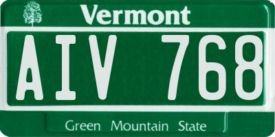 VT license plate AIV768