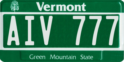VT license plate AIV777