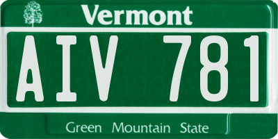 VT license plate AIV781