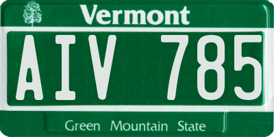 VT license plate AIV785