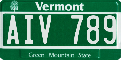 VT license plate AIV789