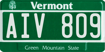 VT license plate AIV809