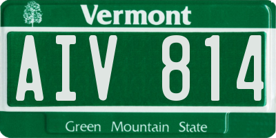 VT license plate AIV814