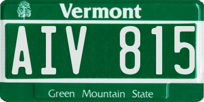 VT license plate AIV815