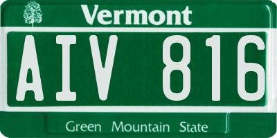 VT license plate AIV816