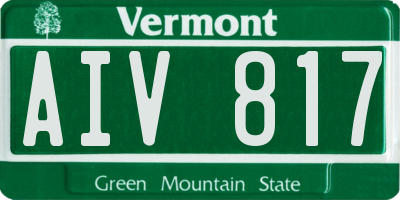 VT license plate AIV817