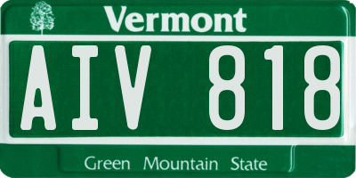 VT license plate AIV818