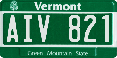 VT license plate AIV821