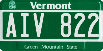 VT license plate AIV822
