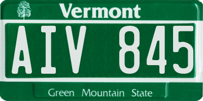 VT license plate AIV845