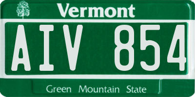 VT license plate AIV854