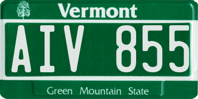 VT license plate AIV855