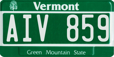 VT license plate AIV859