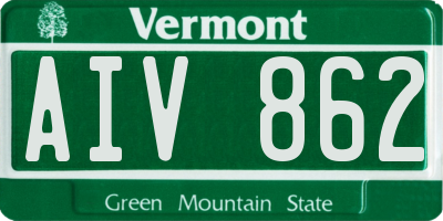 VT license plate AIV862