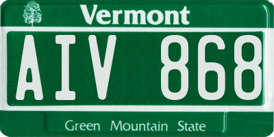 VT license plate AIV868