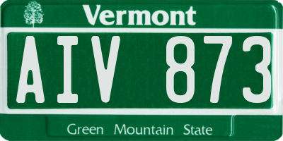VT license plate AIV873