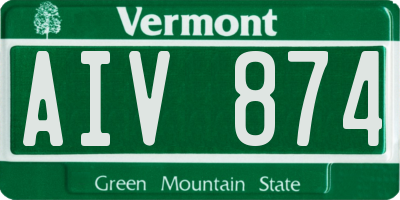 VT license plate AIV874
