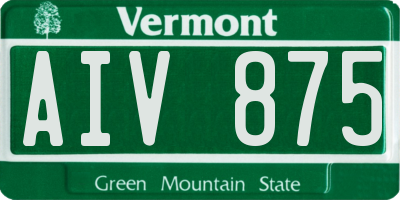 VT license plate AIV875