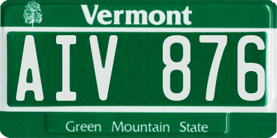 VT license plate AIV876