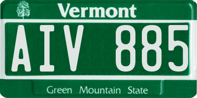 VT license plate AIV885